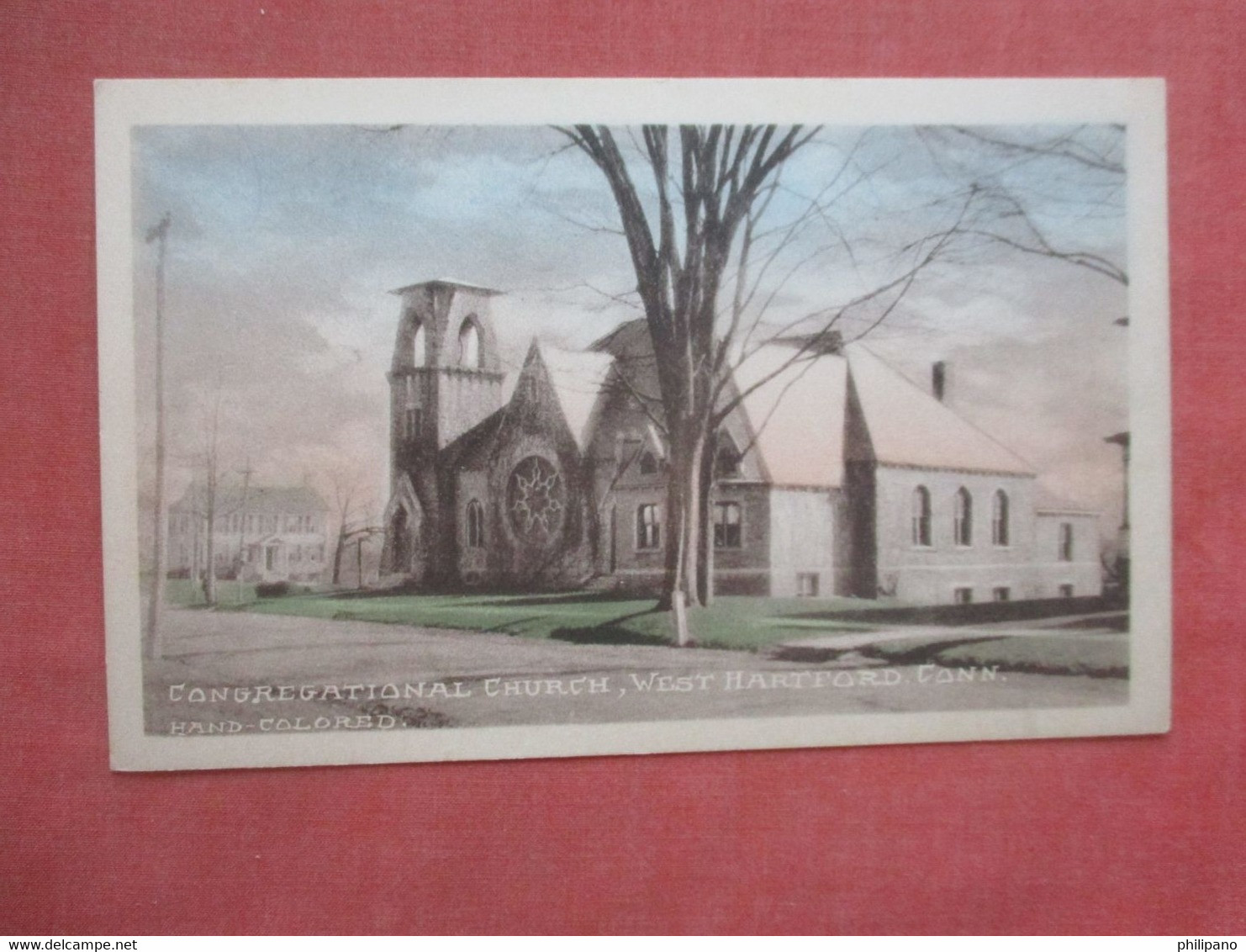 Hand Colored Congregational Church  West  Hartford Connecticut > Hartford          Ref 4908 - Hartford