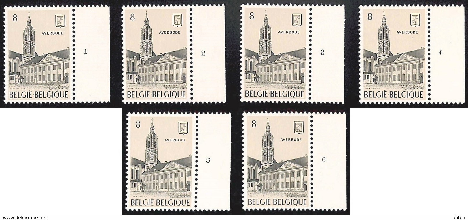 D - [163477]TB//**/Mnh-Belgique 1984 - N° 2146-pl1/6, AVERBODE - Norbertine, Abbaye(S), Religion, Vacances & Tourisme, N - 1981-1990