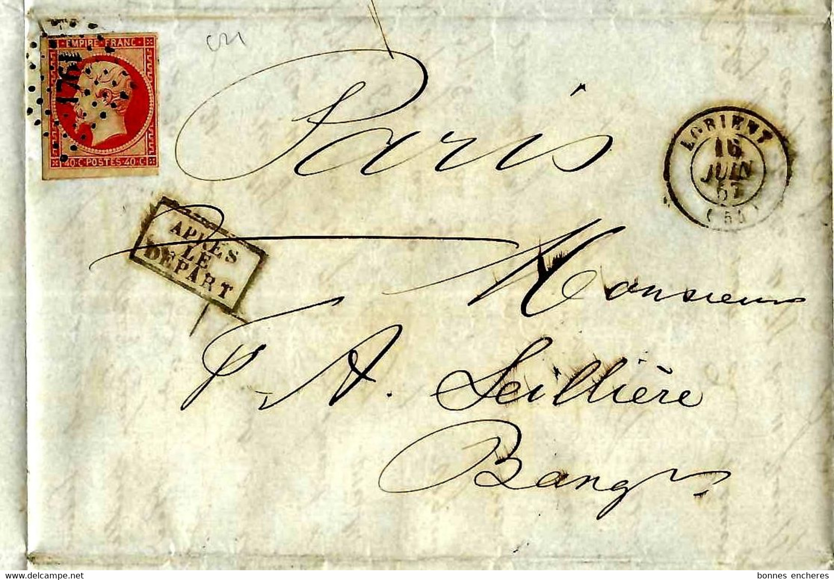 UNE FAMILLE DE BANQUIERS BARONS "Seillière" De Lorient Morbihan  Hebert Besné Négociant => F.A.Seillière. Banquier Paris - 1800 – 1899