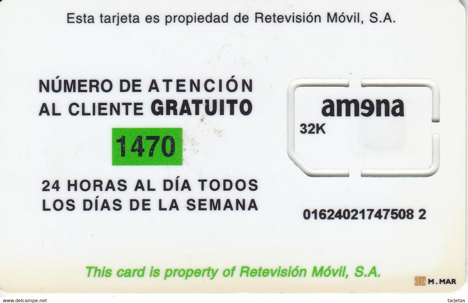 TARJETA GSM - SIM DE AMENA TU LIBERTAD (NUEVA-MINT) RARA - Amena - Retevision