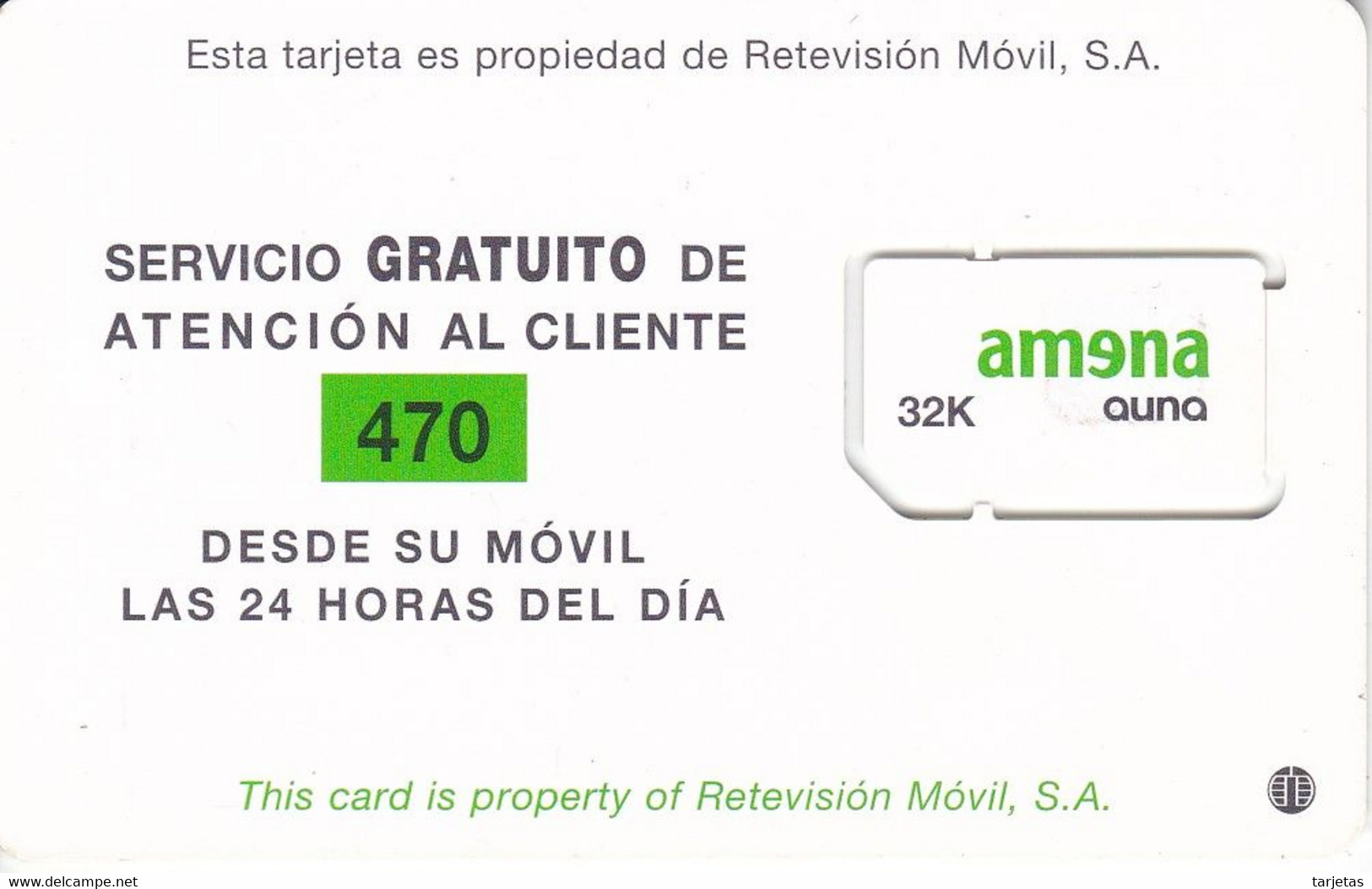 TARJETA GSM - SIM DE AMENA - AUNA 32K (NUEVA-MINT) - Amena - Retevision