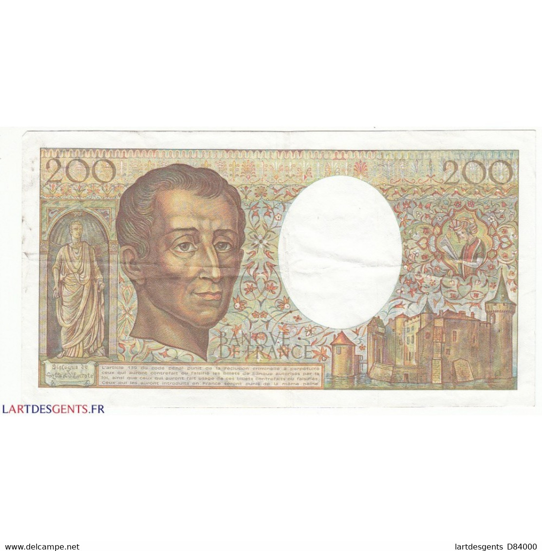 200 Francs MONTESQUIEU 1989 Fayette 70.9 SUP - 200 F 1981-1994 ''Montesquieu''