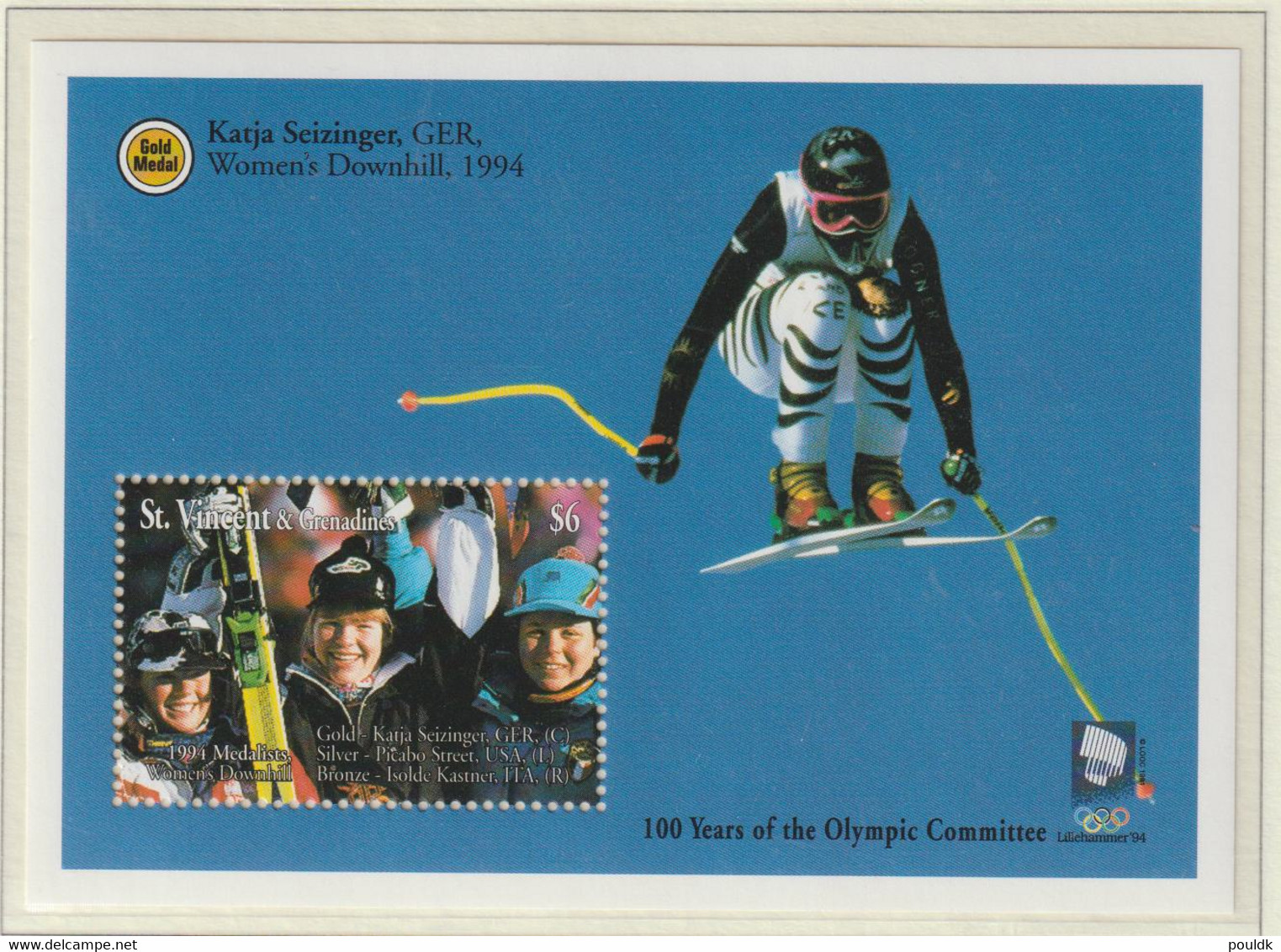 St. Vincent And The Grenadines 1994 IOC Centenary Souvenir Sheet MNH/** (H56) - Andere & Zonder Classificatie