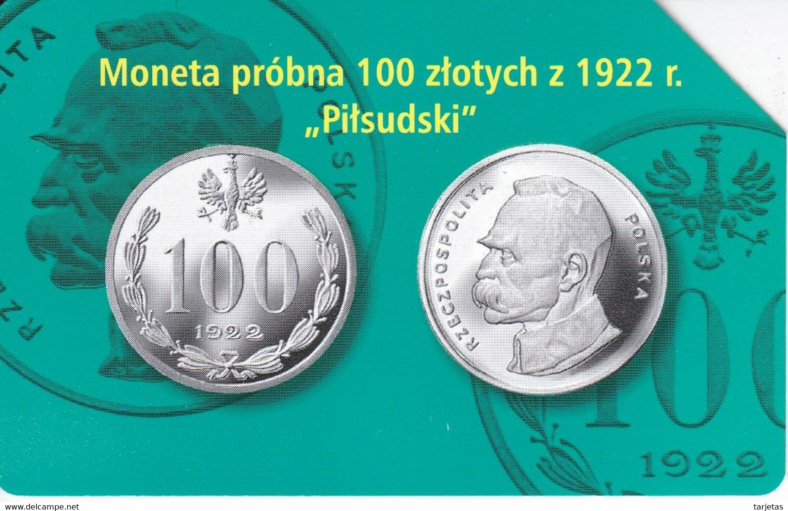 TARJETA DE POLONIA DE UNA MONEDA DE 100 ZLOTY (COIN) - Timbres & Monnaies