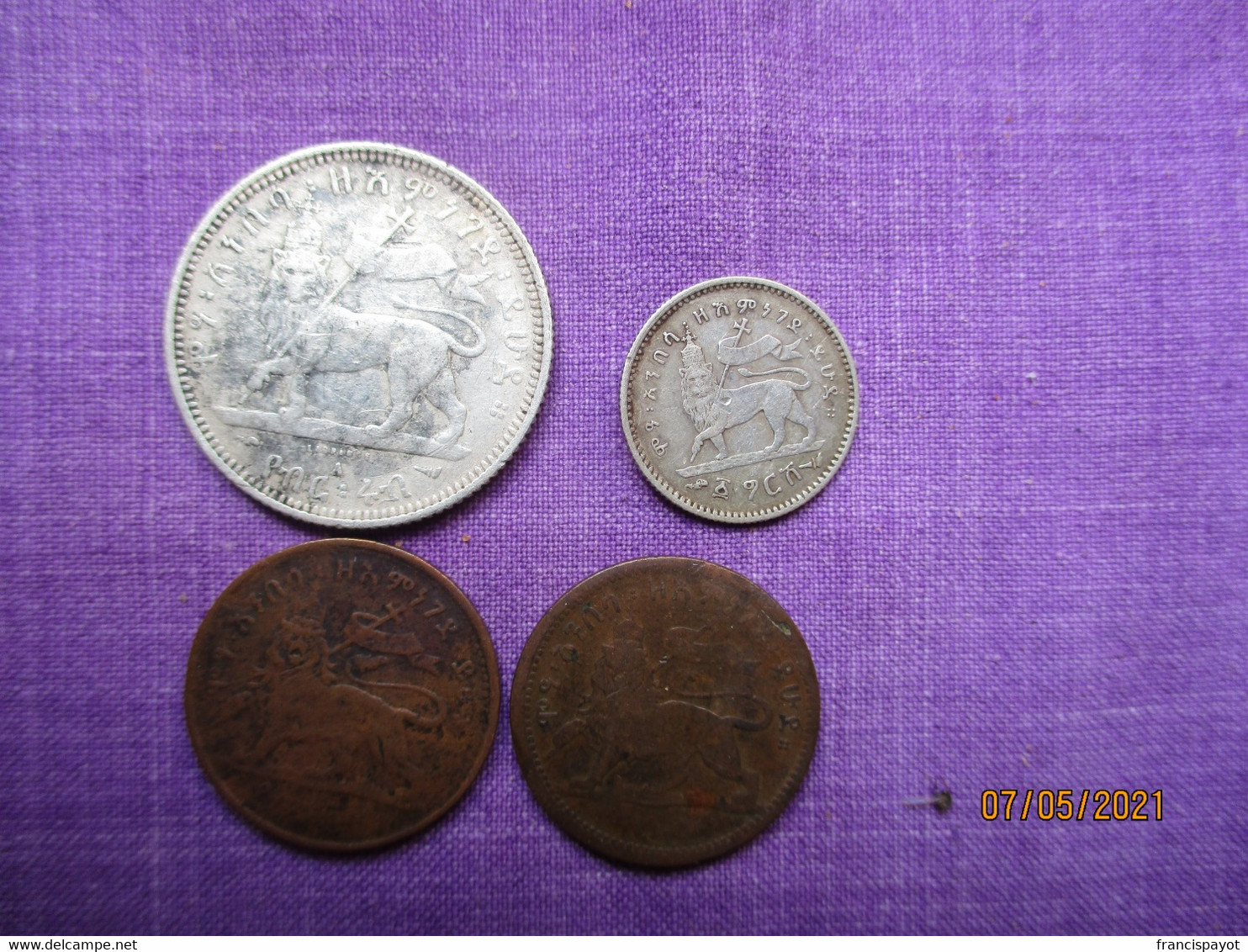 Ethiopia: 4 Coins Menelik II - Ethiopie