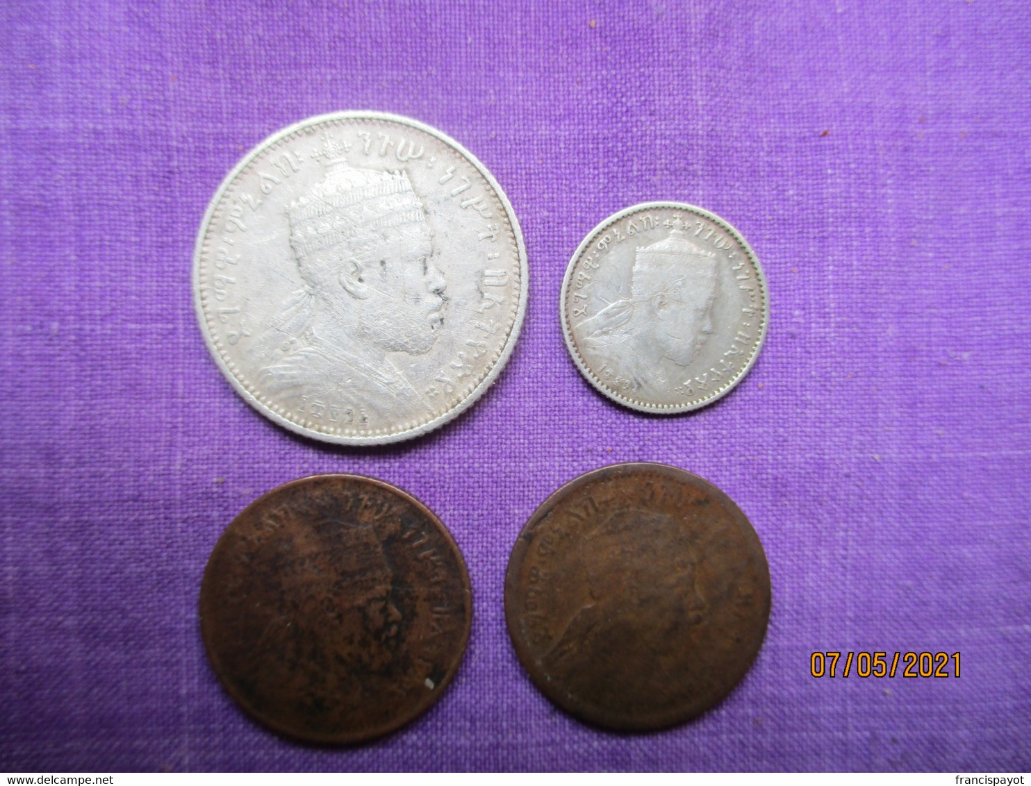 Ethiopia: 4 Coins Menelik II - Ethiopië