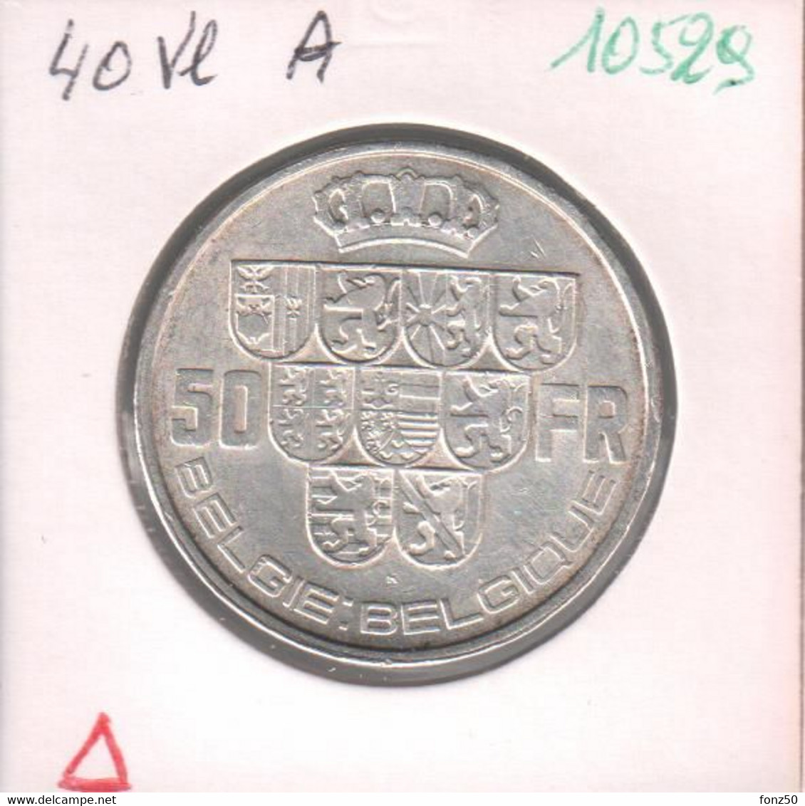 LEOPOLD III * 50 Frank 1940 Vlaams/frans  Pos.A * KLEINE DRIEHOEK * Nr 10529 - 50 Francs