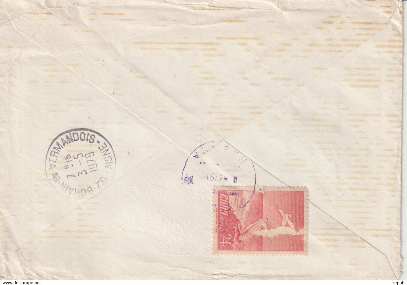 Cuba 1979 Lettre Recommandée Entier + Timbres Par Avion Pour La France - Storia Postale