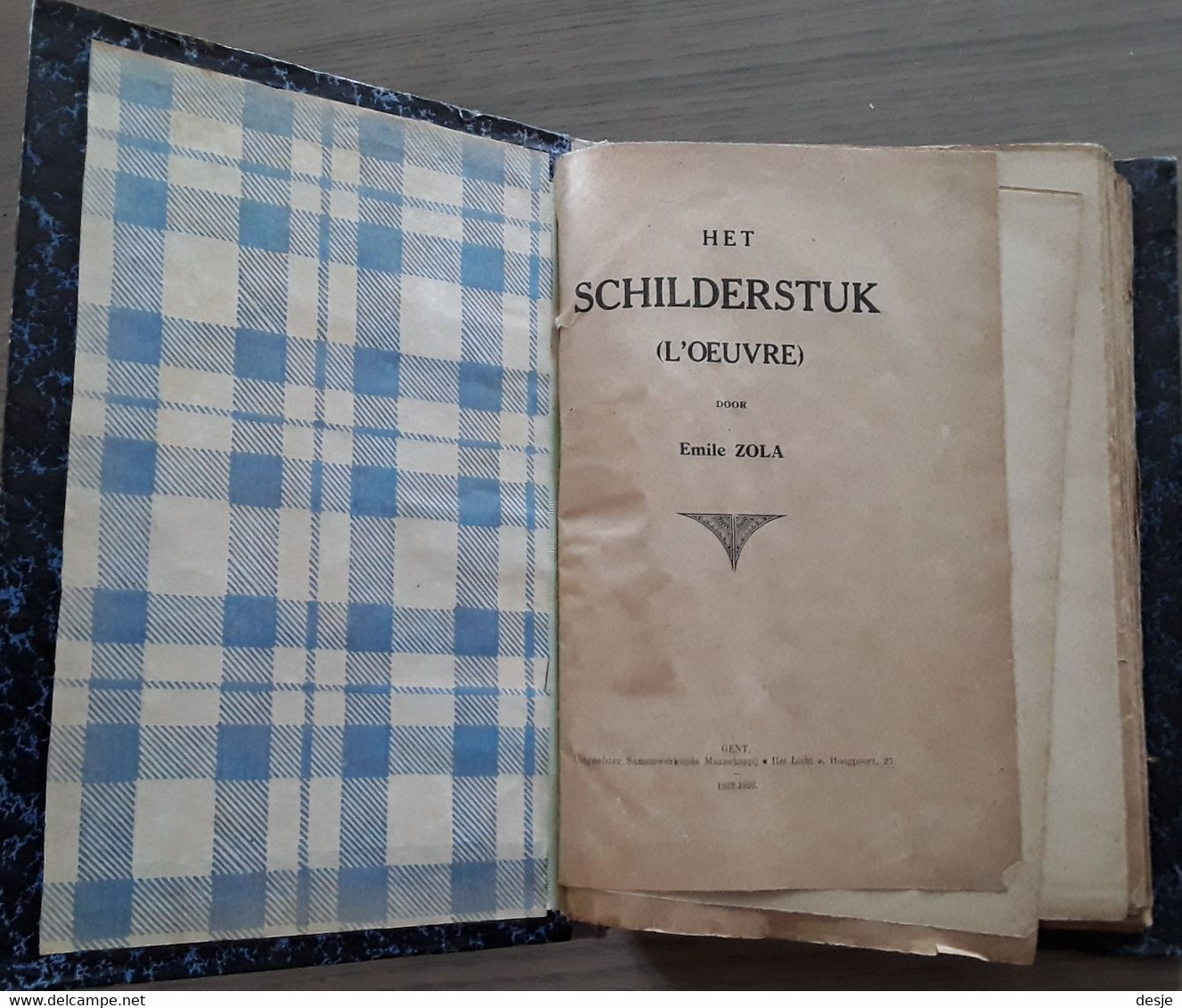 Het Schilderstuk Door Emile Zola, 364 Pp., Gent,1922 - Vecchi