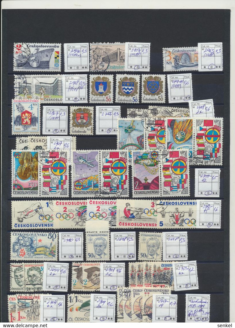 4992 Czechoslovakia Tschechoslowakia Set Of Different Stamps 1983 - 1989 - Sonstige & Ohne Zuordnung