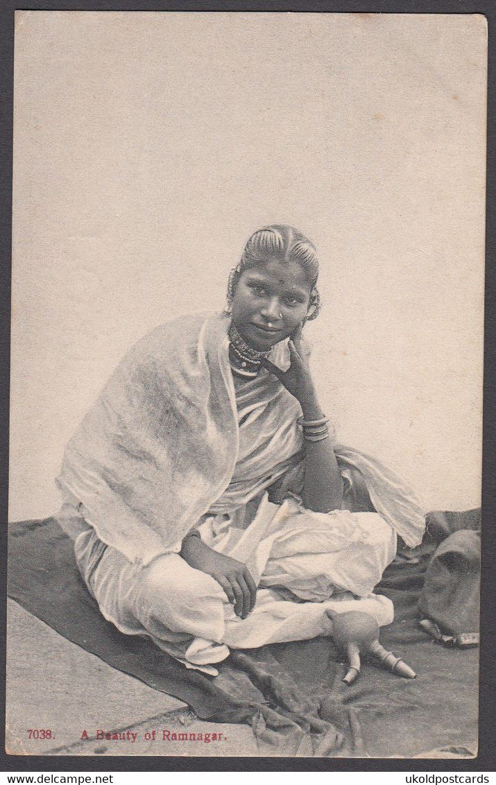 INDIA,   A Beauty Of Ramnagar - Native Young Woman - Printed Postcard - India