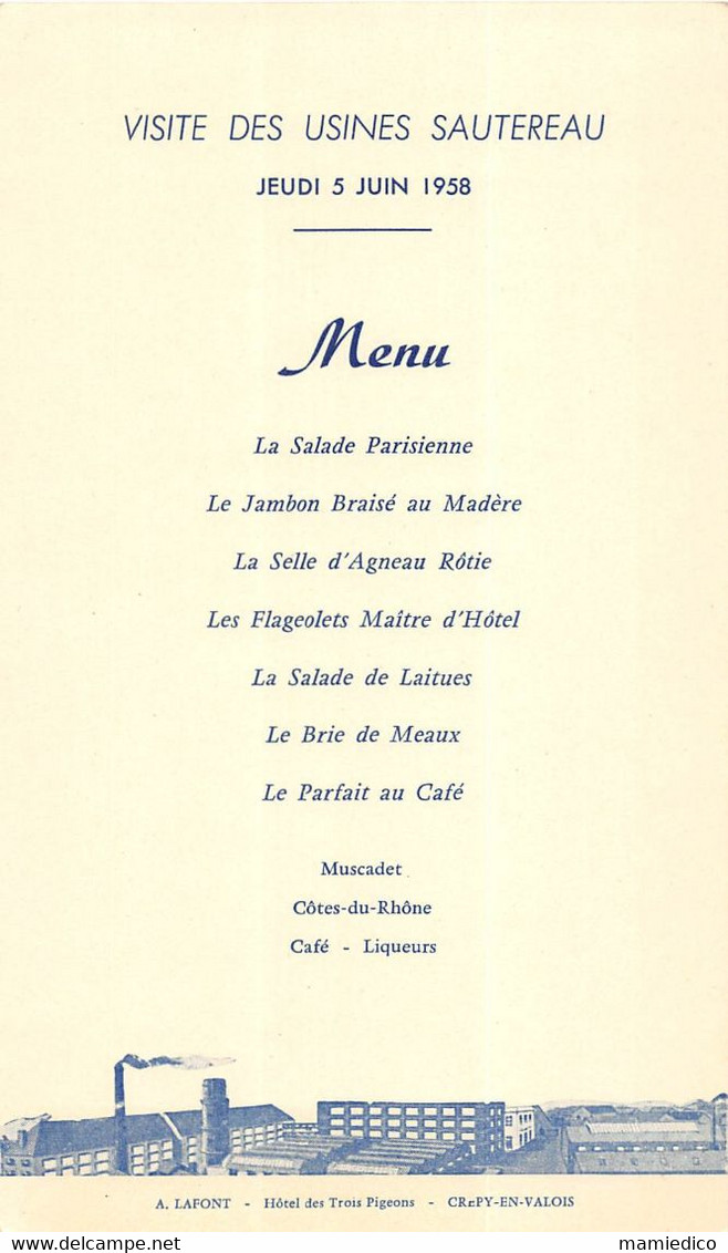 Lot d'environ 43 menus divers. Etat très correct