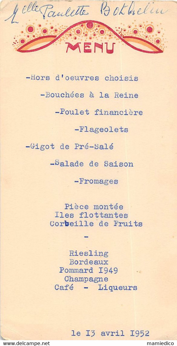 Lot d'environ 43 menus divers. Etat très correct