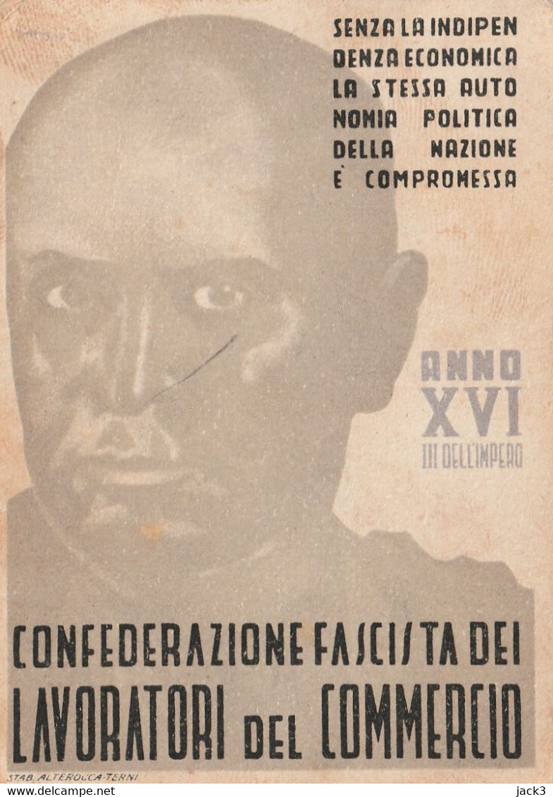 Tessera - Confederazione Fascista Dei Lavoratori Del Commercio - Membership Cards