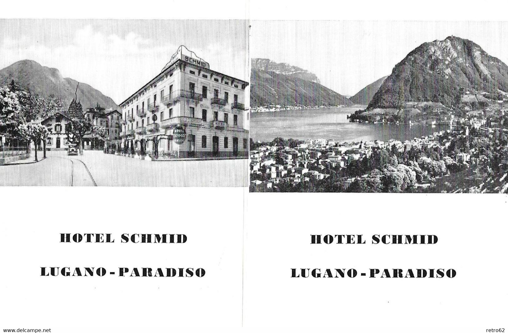 LUGANO - PARADISO → Reklamekarte Vom Hotel Schmid, Ca.1940 - Paradiso