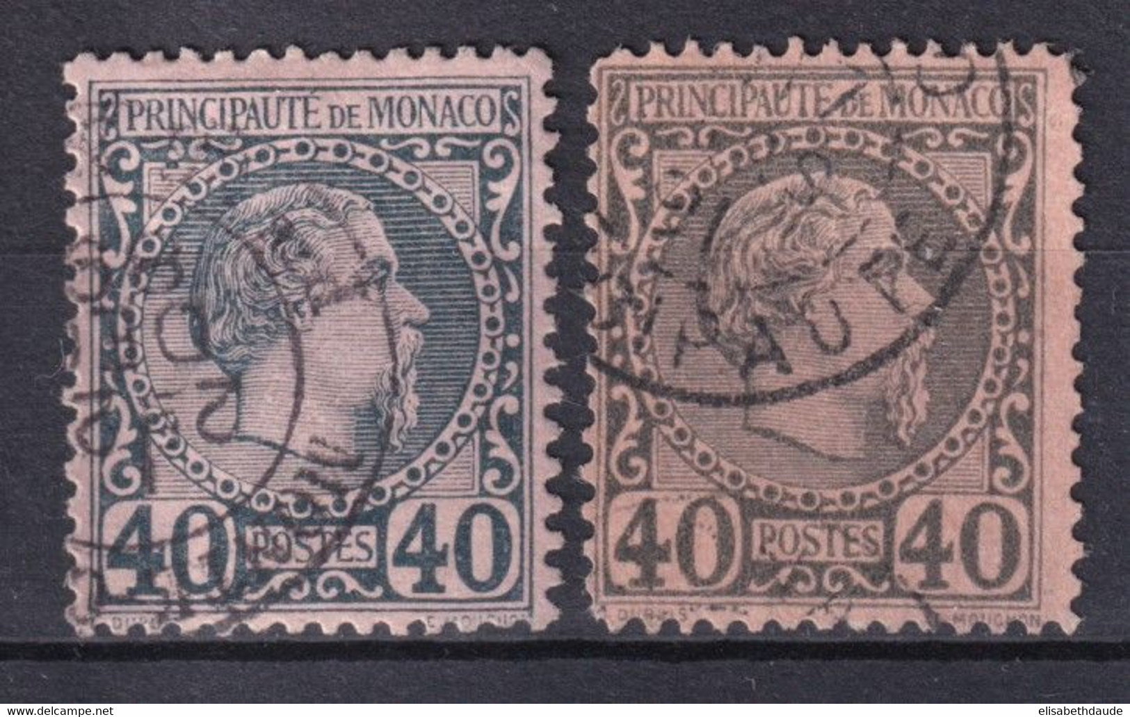 MONACO - YVERT N° 7 OBLITERES 2 TEINTES (BLEU Et VIOLET GRIS) !  - COTE = 120++ EURO - - Used Stamps