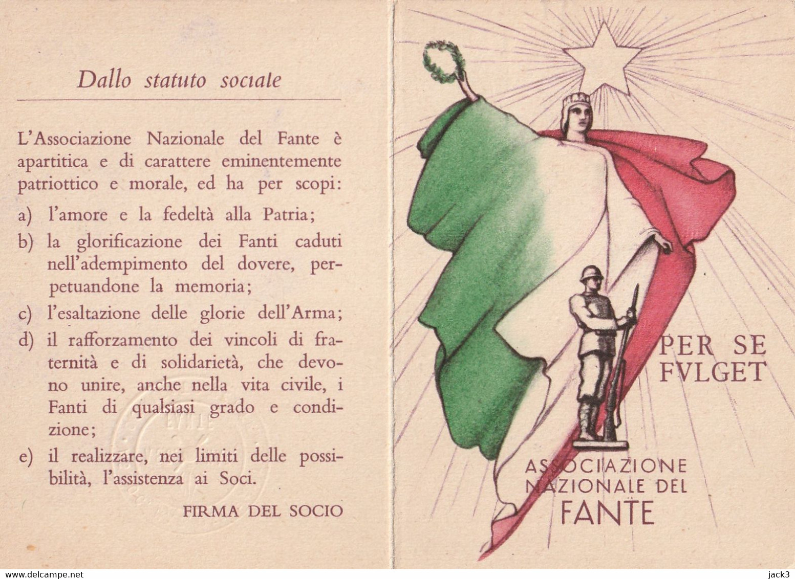 Tessera - Associazione Nazionale Del Fante - Mitgliedskarten