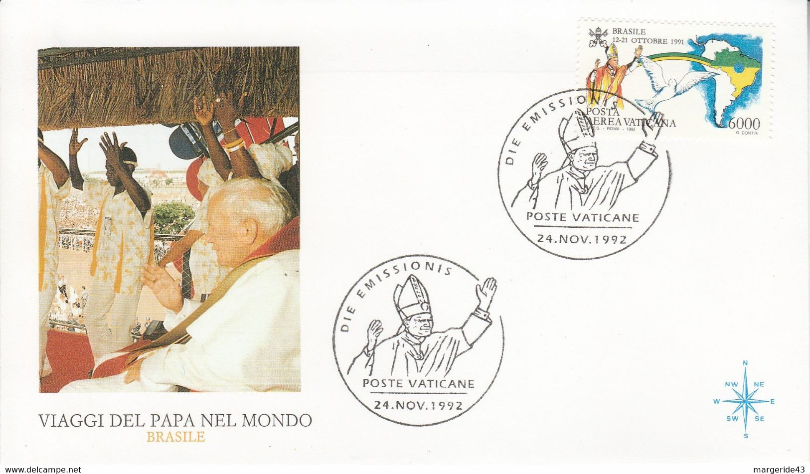 VATICAN 1993 VOYAGE PAPE JEAN PAUL II AU BRESIL - Franking Machines (EMA)