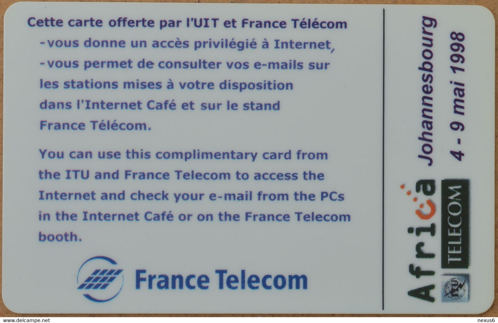 France - ITU Africa Telecom '98, Johannesbourg, Chip Demo, Rare! - Other & Unclassified