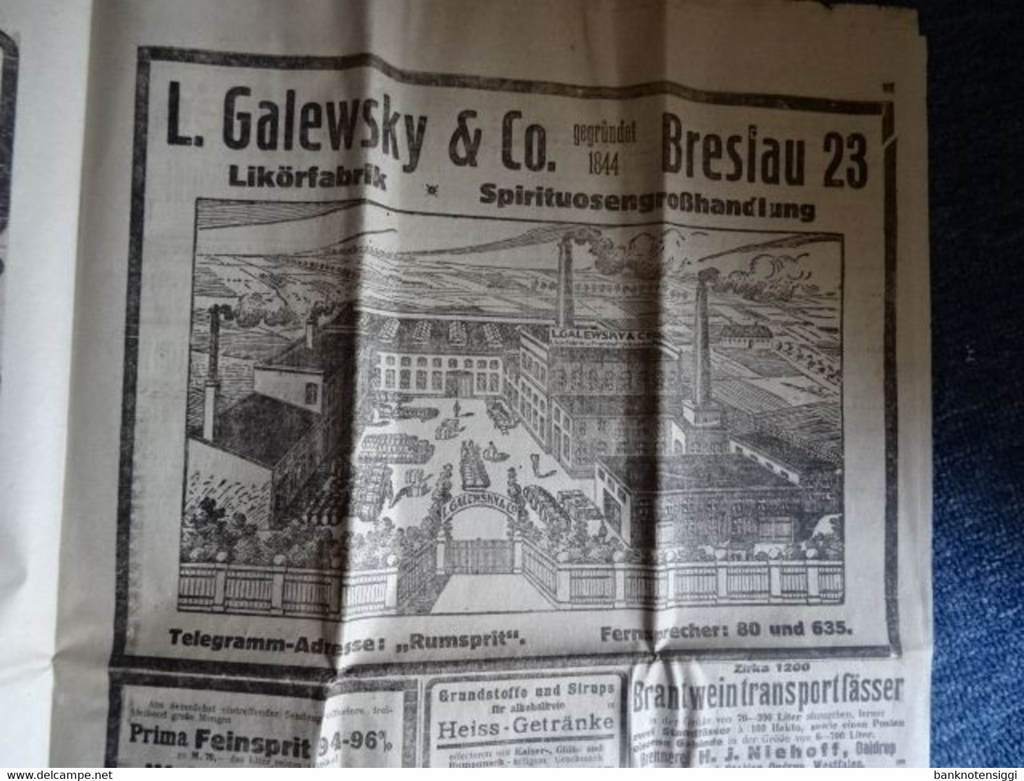 Deutsche Destillateur-Zeitung mit Originaler  Zeitungsbanderole  1920