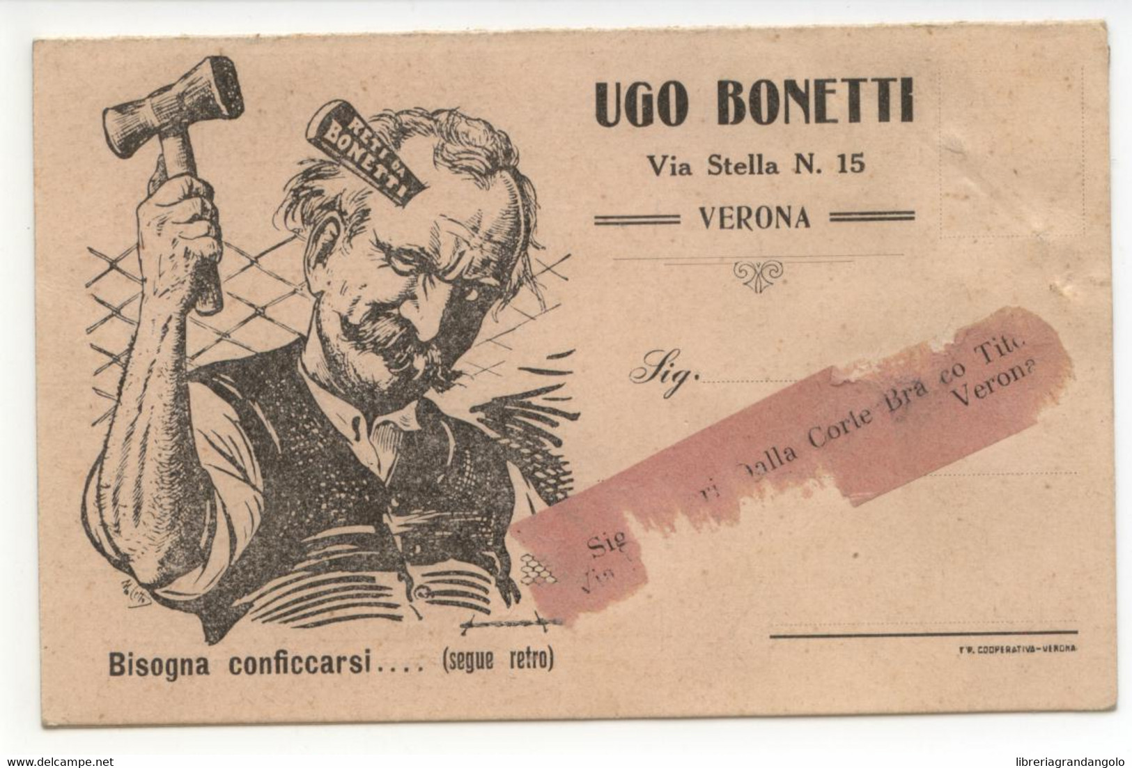 Cartolina Ugo Bonetti Verona Reti Metalliche Tele Per Letti Non Viaggiata - Reclame