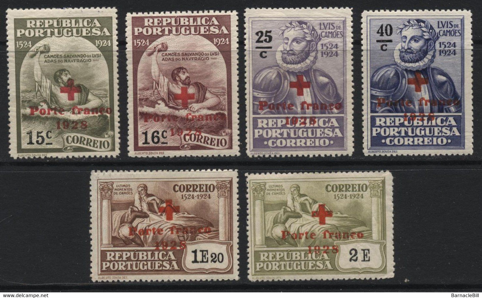 Portugal (05) 1928 "Porte Franco" (Free Postage) Overprints. Mint. - Altri & Non Classificati