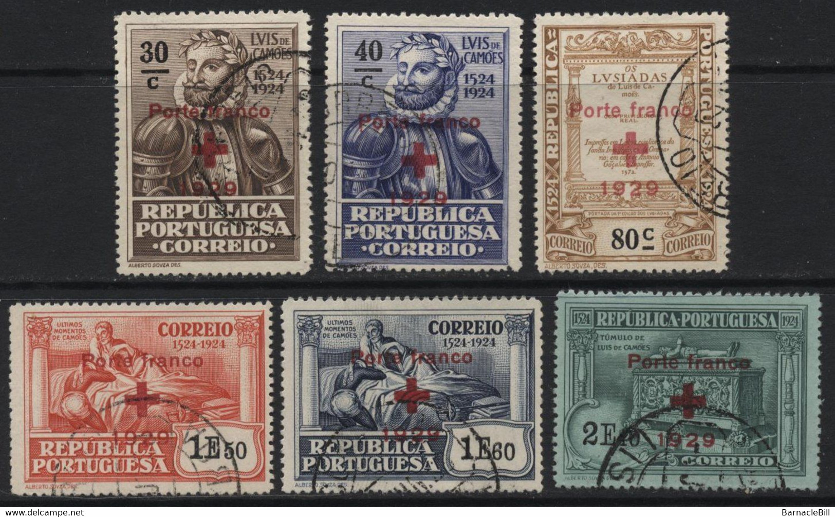 Portugal (07) 1929 "Porte Franco" (Free Postage) Overprints. Used. - Other & Unclassified