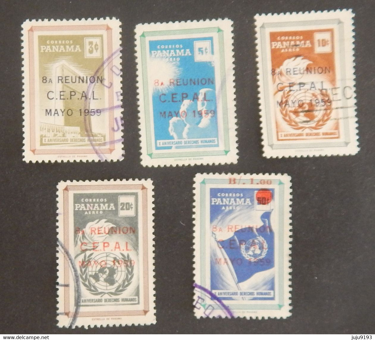 PANAMA YT 328+PA 204/207 OBLITÉRÉS ANNÉE 1959 - Panama