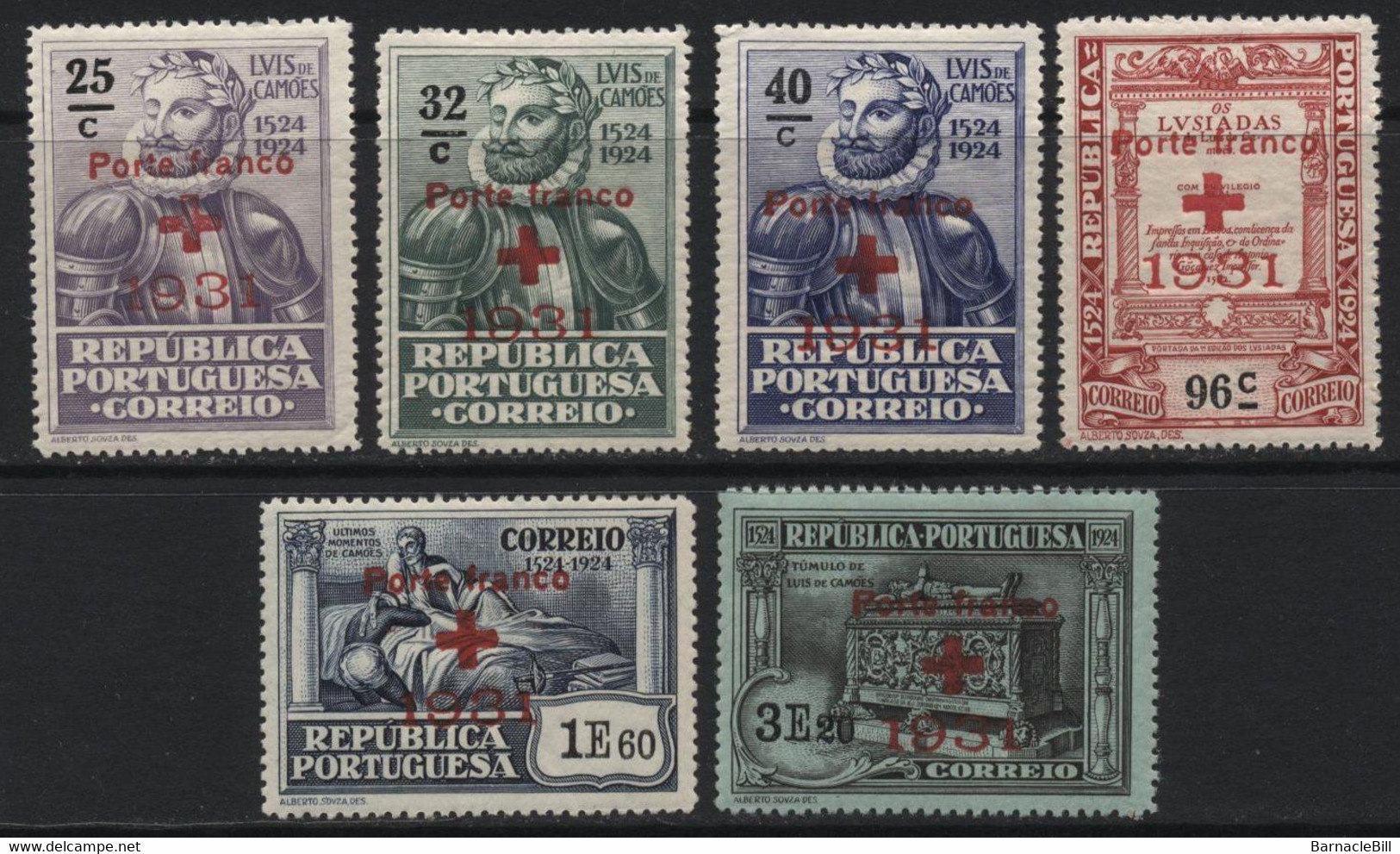 Portugal (09) 1931 "Porte Franco" (Free Postage) Overprints. Mint. - Otros & Sin Clasificación