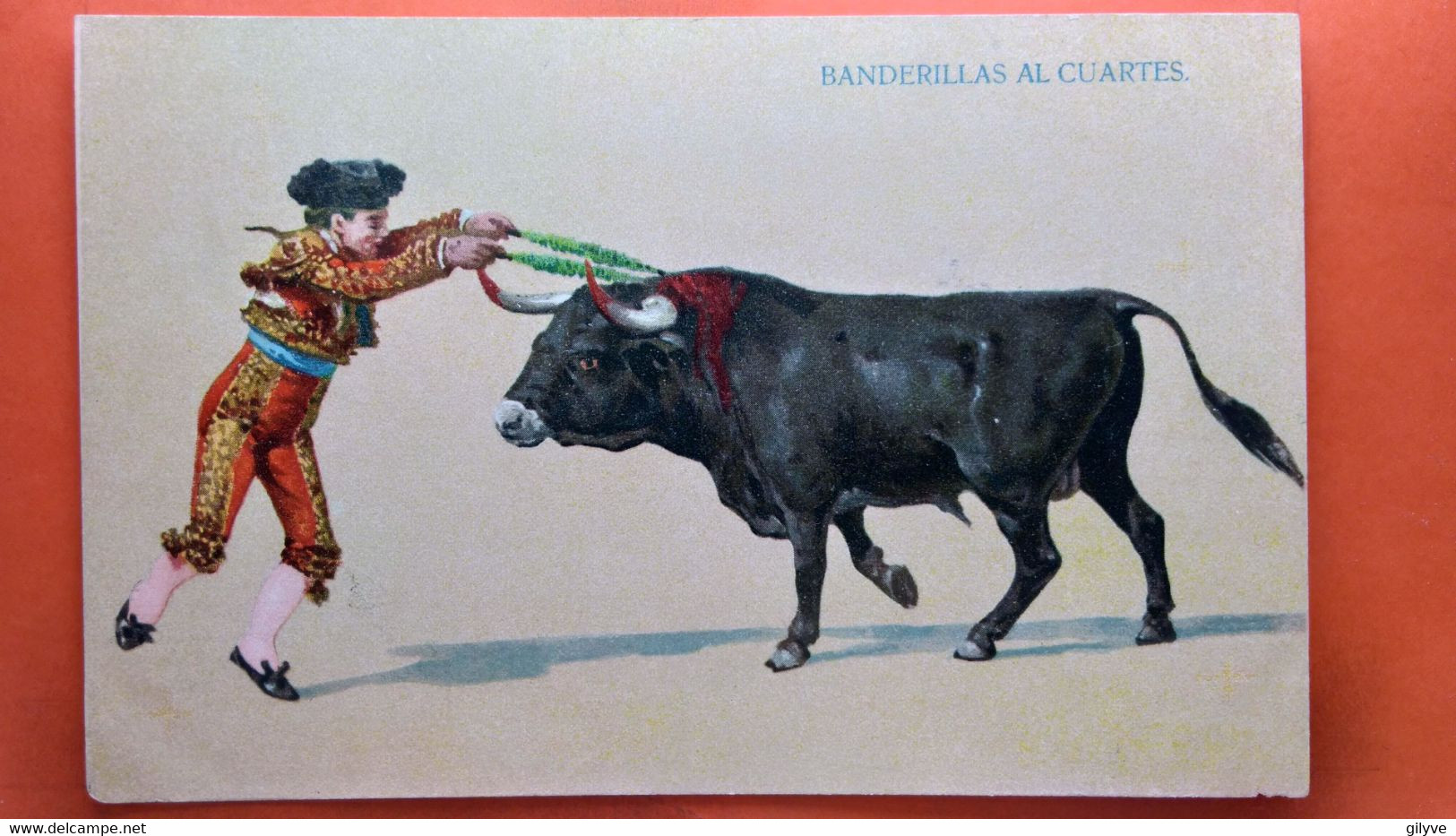 CPA. CORRIDA. BANDERILLAS AL CUARTES.  . (R1.1045 ) - Corrida