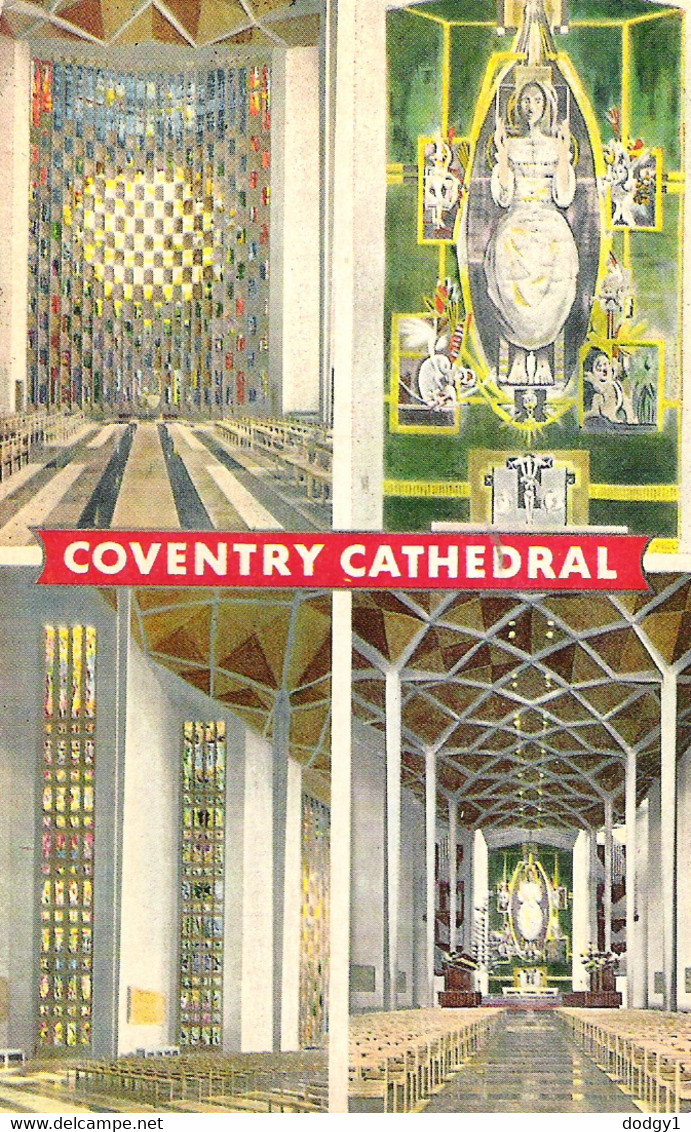 SCENES FROM COVENTRY CATHEDRAL, COVENTRY, WARWICKSHIRE, ENGLAND. UNUSED POSTCARD Fd1 - Coventry