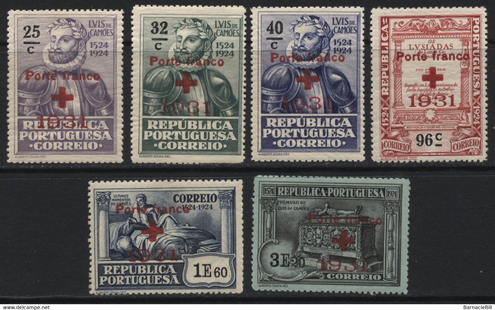 Portugal (12) 1931 "Porte Franco" (Free Postage) Overprints. Mint. - Otros & Sin Clasificación