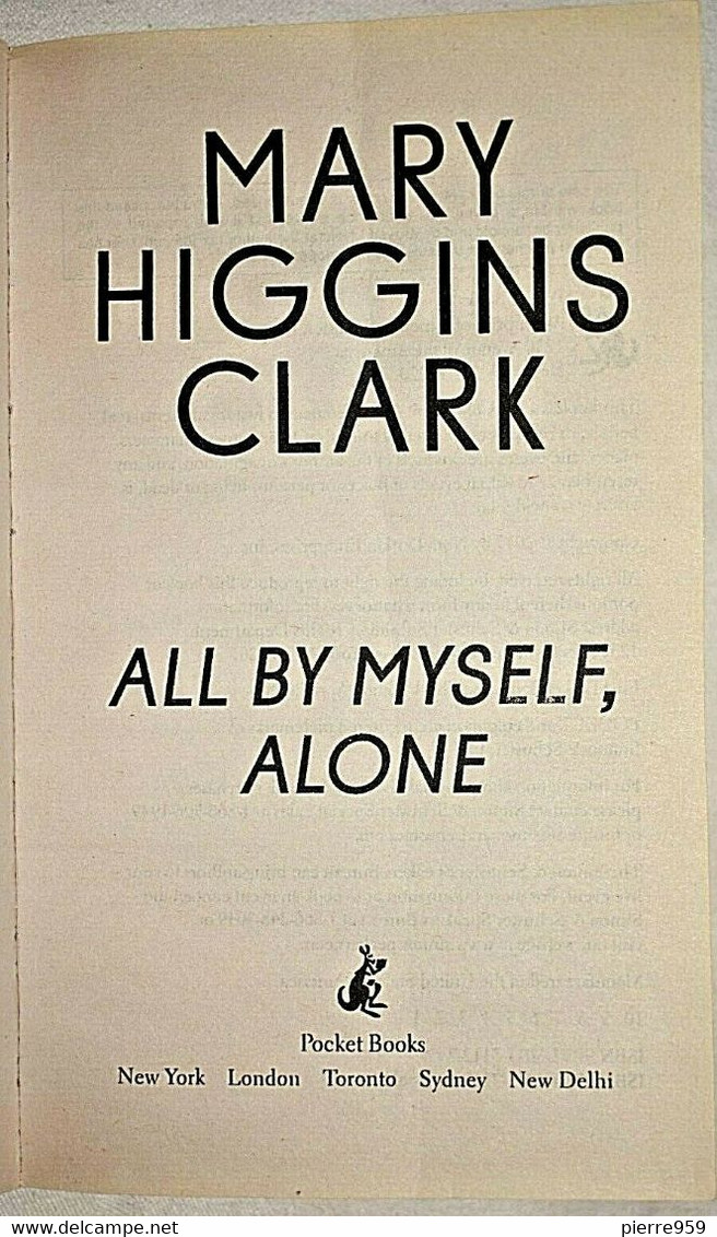 All By Myself, Alone (Noire Comme La Mer) - Mary Higgins Clark - Autres & Non Classés