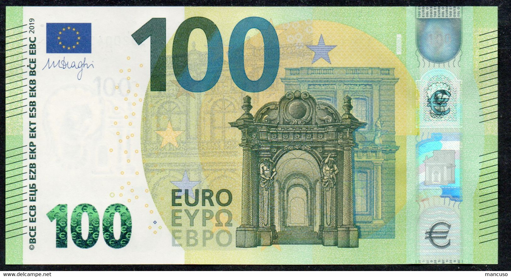 100 EURO ITALIA SD S002  "00" - DRAGHI  UNC - 100 Euro