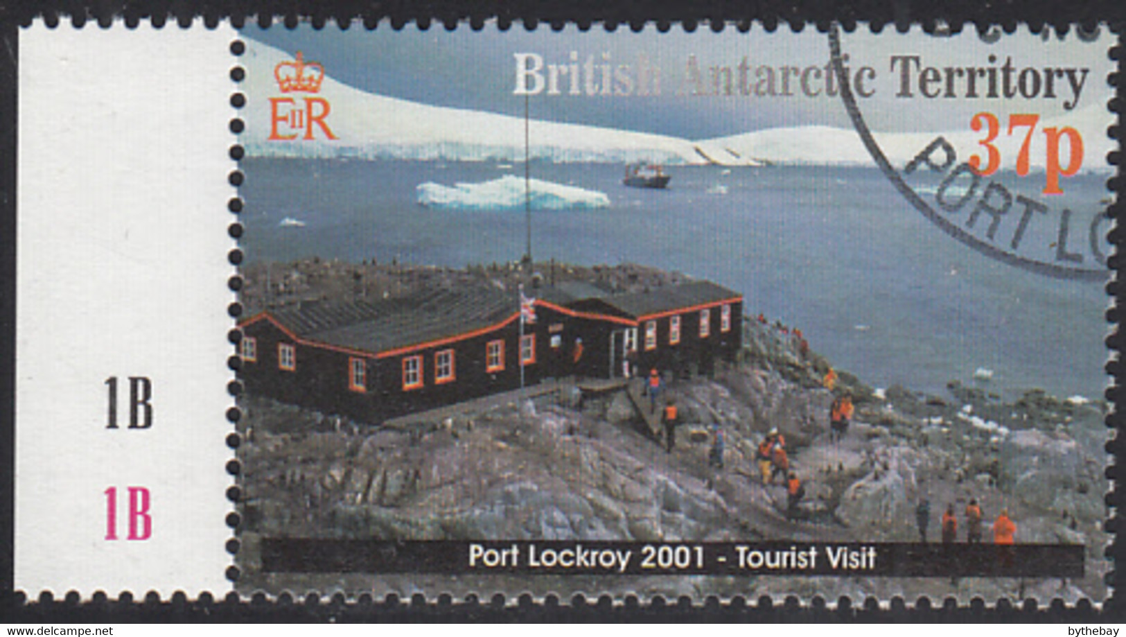 British Antarctic Territory 2001 Used Sc #298 37p Visitors On Rocks - Gebraucht