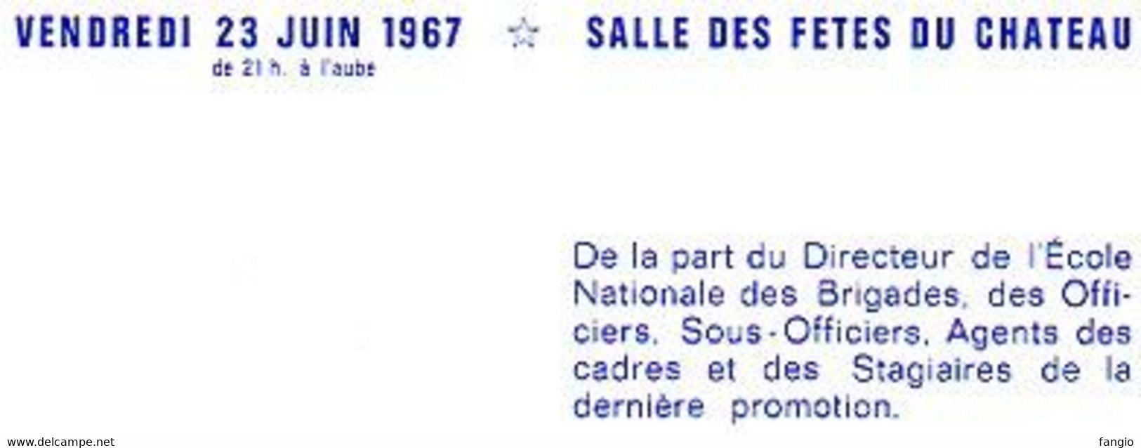 25-Ecole Nationale Des BRIGADES Des DOUANES.  " Invitation Du Bal Des Adieux " - 23 Juin 67;Imp:Servoz - Tickets - Entradas