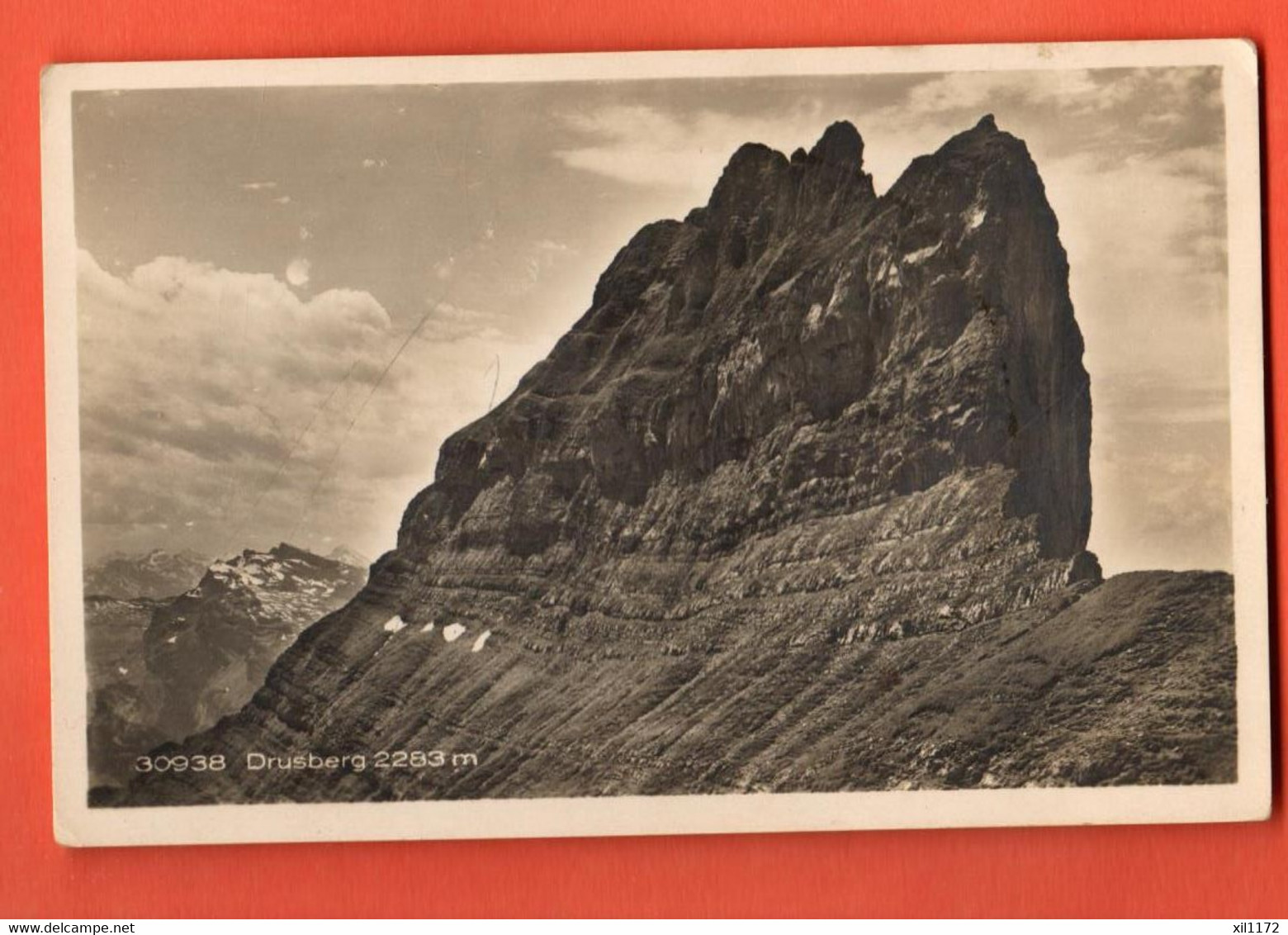 ZOF-12 Drusberg  Druesberg 2283m Stempel Clubhütte Drusberg  Käsernalp, Besitzer D. Fässler, Post Unteriberg. Nicht Gela - Unteriberg