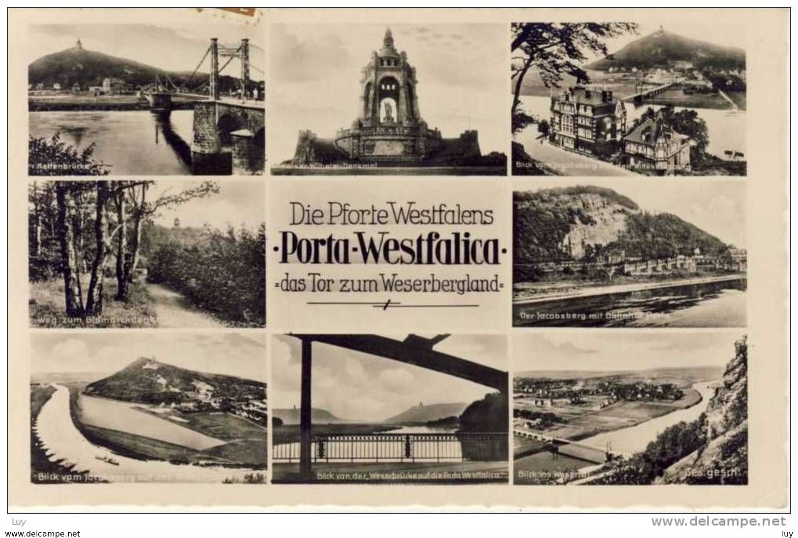 PORTA WESTFALICA, S/w 1939 M. 2 X 3 Pf. Dt. Reich,   -  Das Tor Zum Weserbergland. Zustand: O 1937, MiNr. 482 - Porta Westfalica