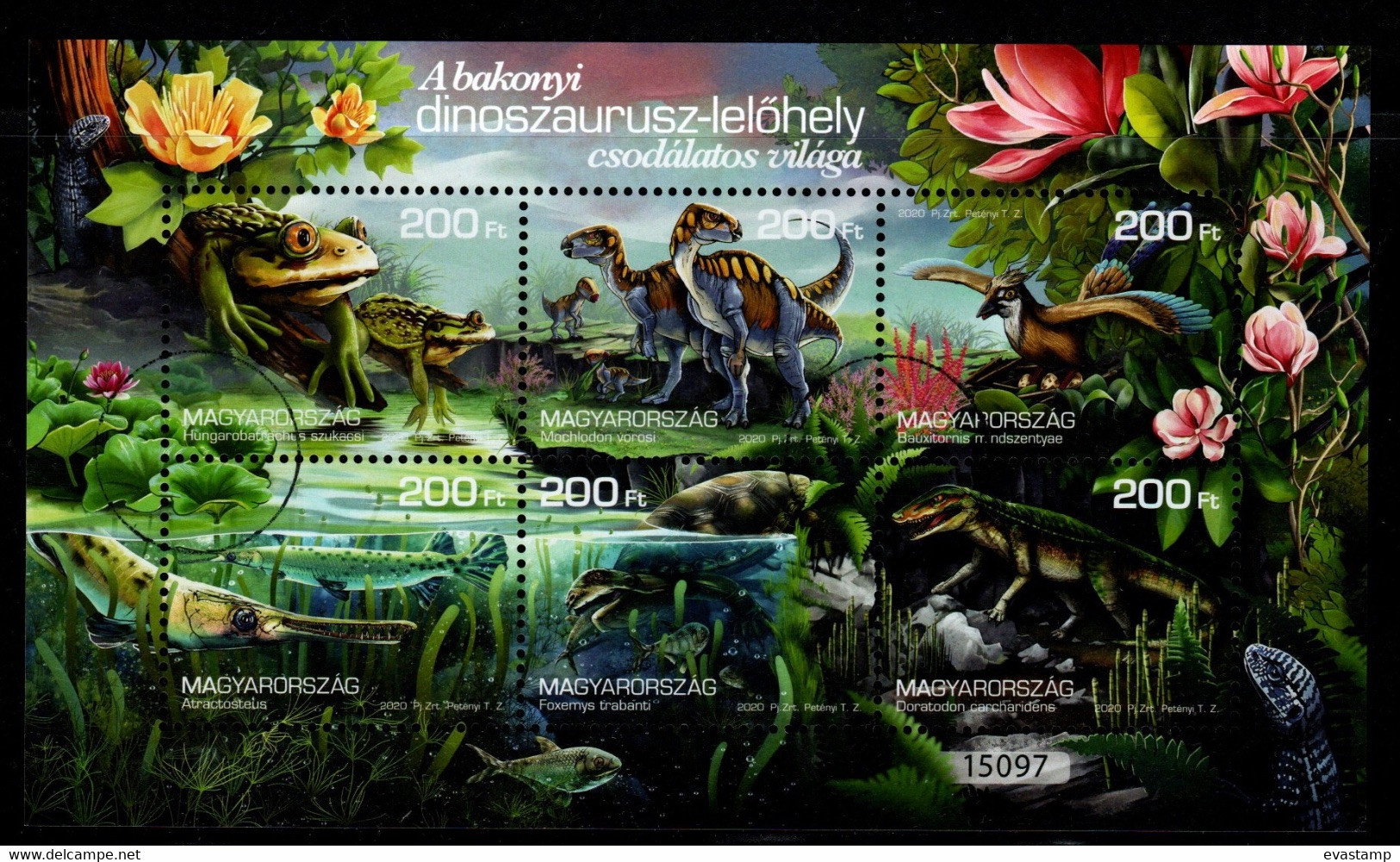 HUNGARY - 2020. SPECIMEN Souvenir Sheet - Bakony Dinosaur Site / Ancient Reptiles MNH!!! - Proeven & Herdrukken