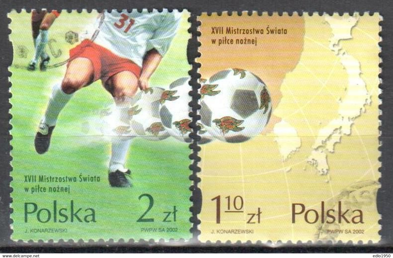 Poland 2002 - World Cup Soccer - Mi.3978-79 - Used - Usati