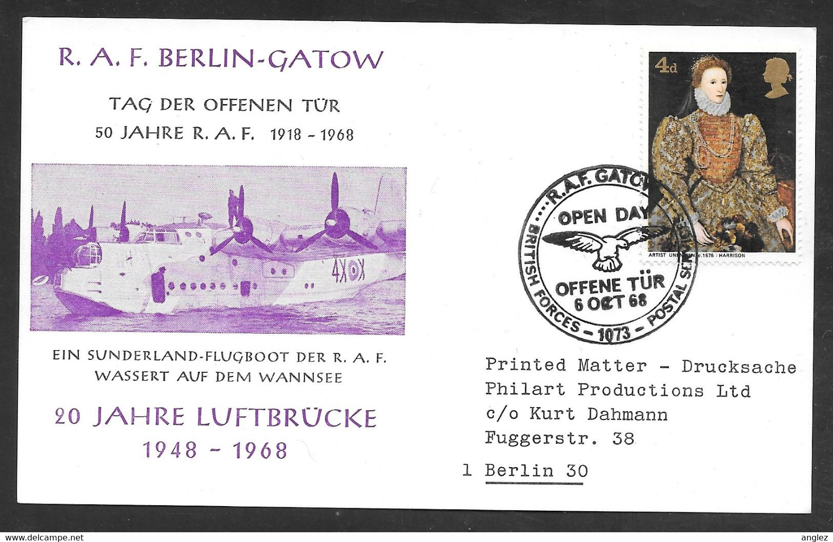 Germany - 1968 RAF Gatow Berlin Open Day - British Forces P.O. Postmark - Cartas & Documentos