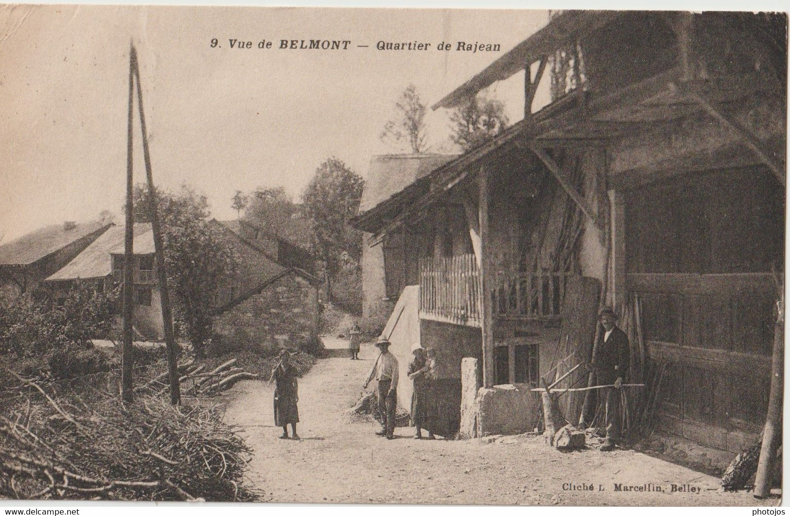 CPA Belmont  (01) On Pose Pour Le Photographe Quartier De  Rajean     Ed Marcellin N° 9  RARE - Unclassified