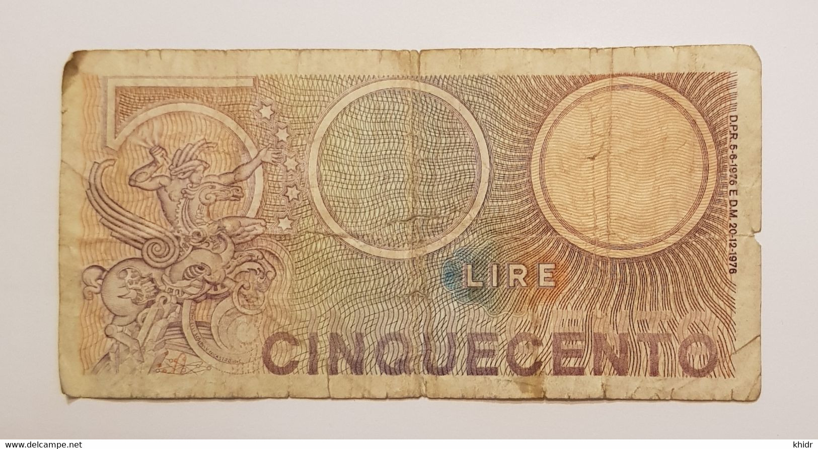 Billet De 500 Lire "Mercurio" Italie **1976 *** P# 95 - 500 Lire