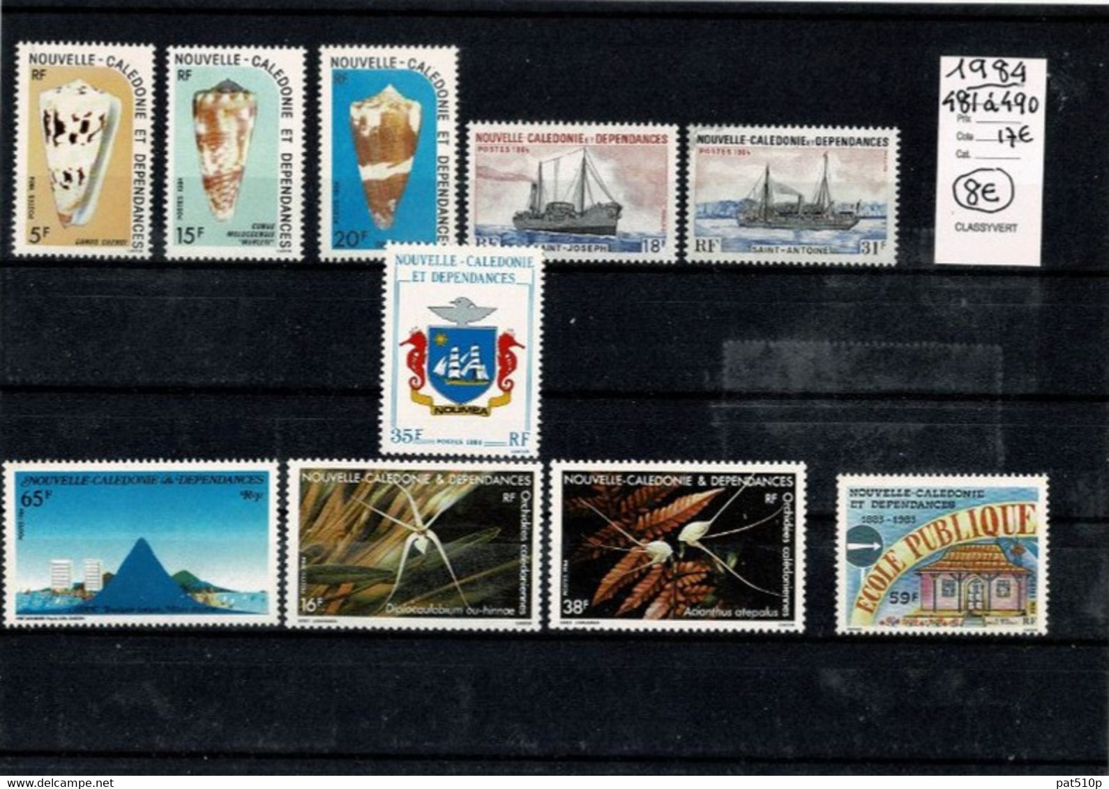 NOUVELLE CALEDONIE 1984 N°481 à N°490 NEUFS** - Années Complètes