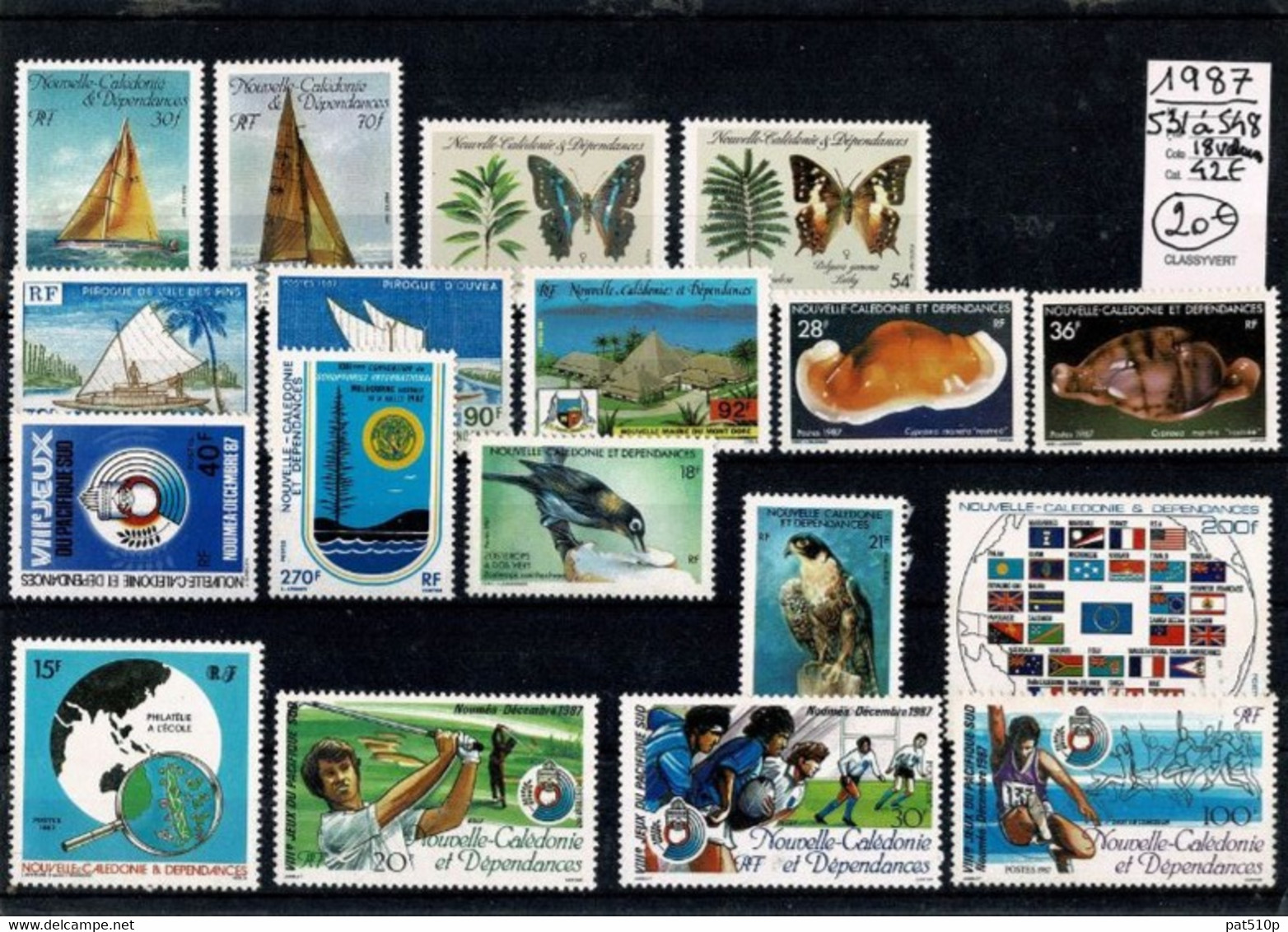 NOUVELLE CALEDONIE 1987 N°531 à N°548 NEUFS** - Komplette Jahrgänge