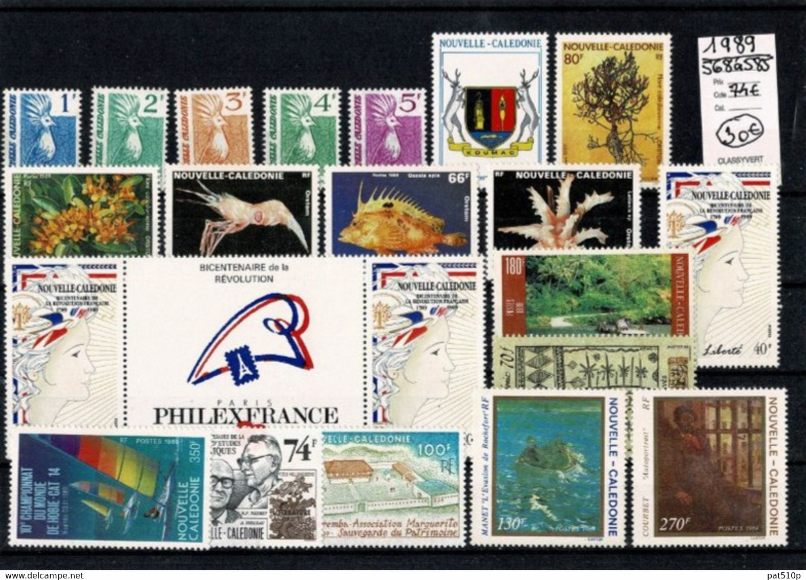 NOUVELLE CALEDONIE 1989 N°568 à N°586 NEUFS** - Volledig Jaar