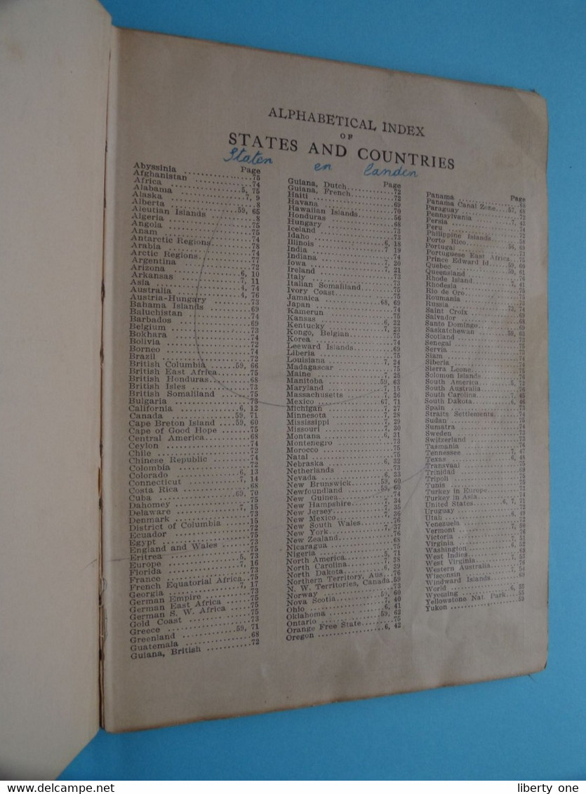 L.L. POATES & C°'s - HANDY ATLAS Of The WORLD - Copyright 1914 By Poates N.Y. ( See/voir Photoscans ) Pag. 78 + Index ! - Atlases, Maps