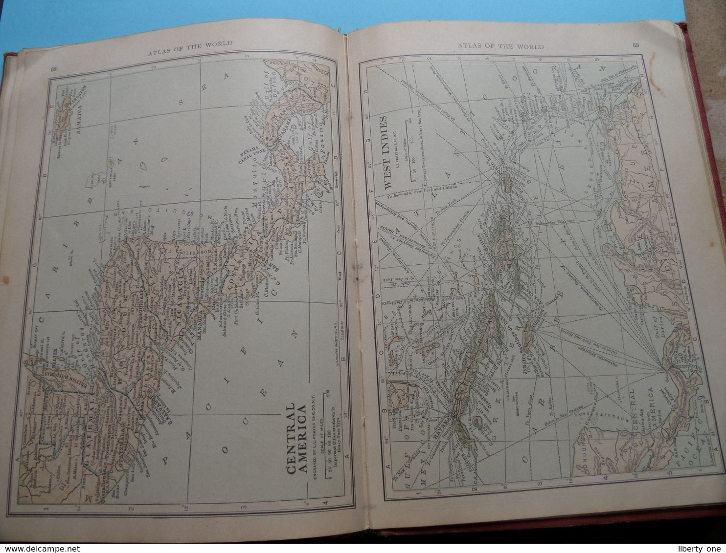 L.L. POATES & C°'s - HANDY ATLAS Of The WORLD - Copyright 1914 By Poates N.Y. ( See/voir Photoscans ) Pag. 78 + Index ! - Atlanti, Carte Geografiche