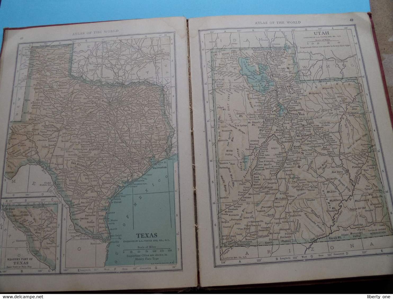 L.L. POATES & C°'s - HANDY ATLAS Of The WORLD - Copyright 1914 By Poates N.Y. ( See/voir Photoscans ) Pag. 78 + Index ! - Atlanten