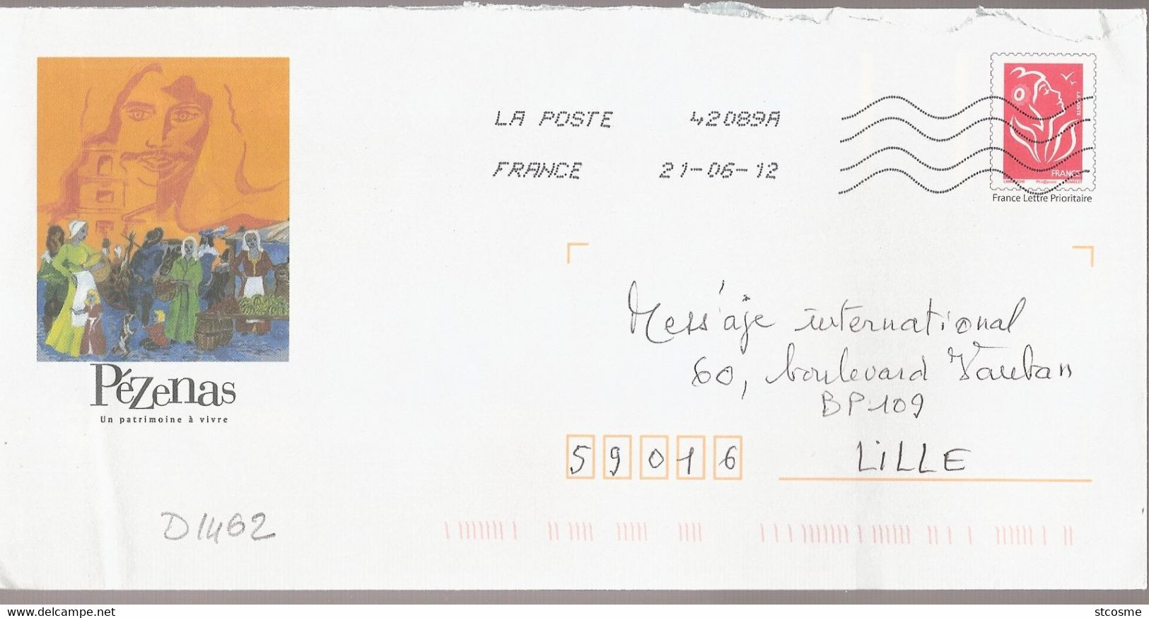 D1462 - Entier / Stationery / PSE - PAP Lamouche, Pézenas - Agrément 809 - G4S/07R497 - PAP: Ristampa/Lamouche